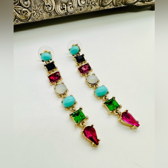 Crystal Linear Statement Earrings - Picture 6 of 11